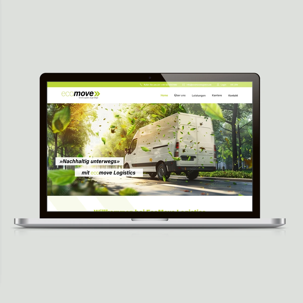 Screendesign für EcoMove