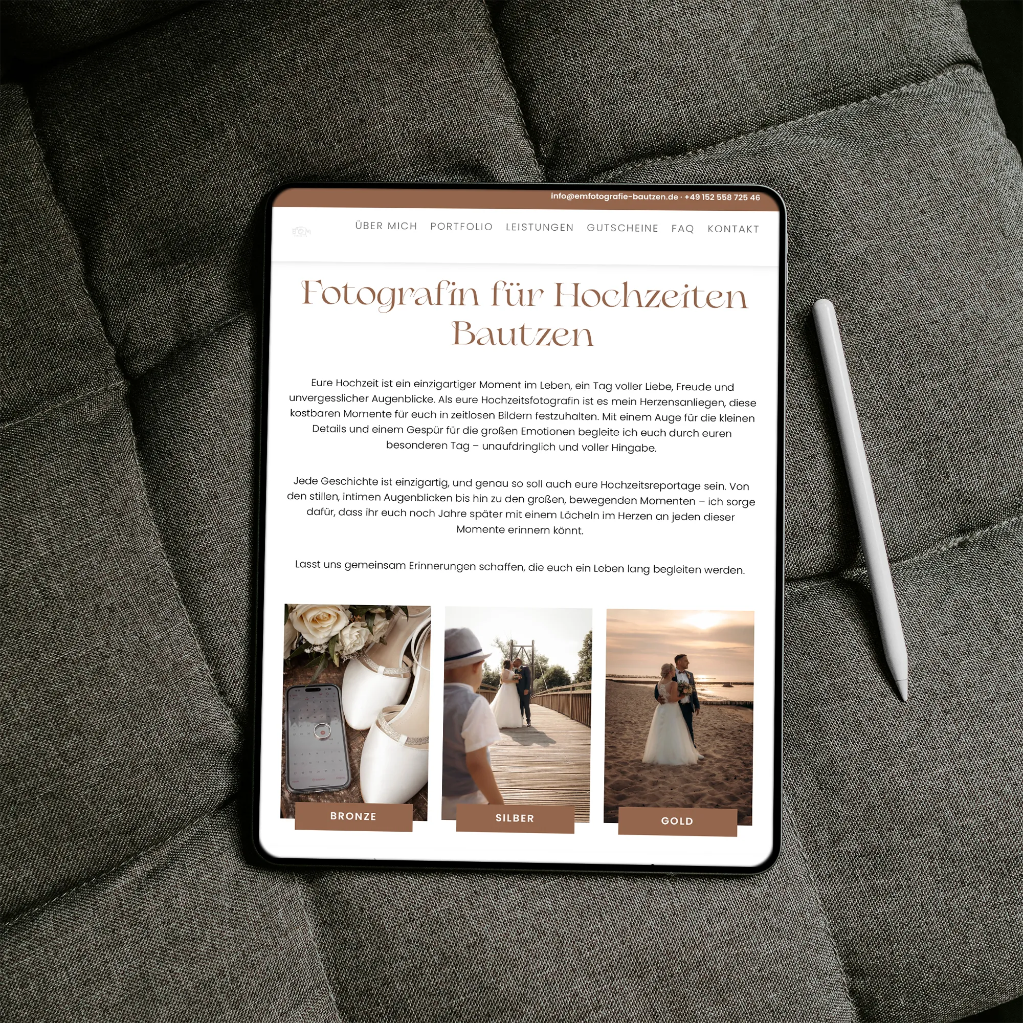 Webdesign Onepager für Fotografin aus Bautzen